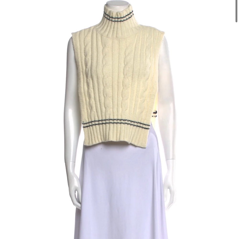 Sandro Mock Neck Sleeveless Sweater.